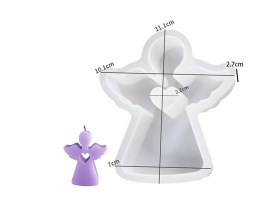 Molde silicona angelito con corazon calado grande